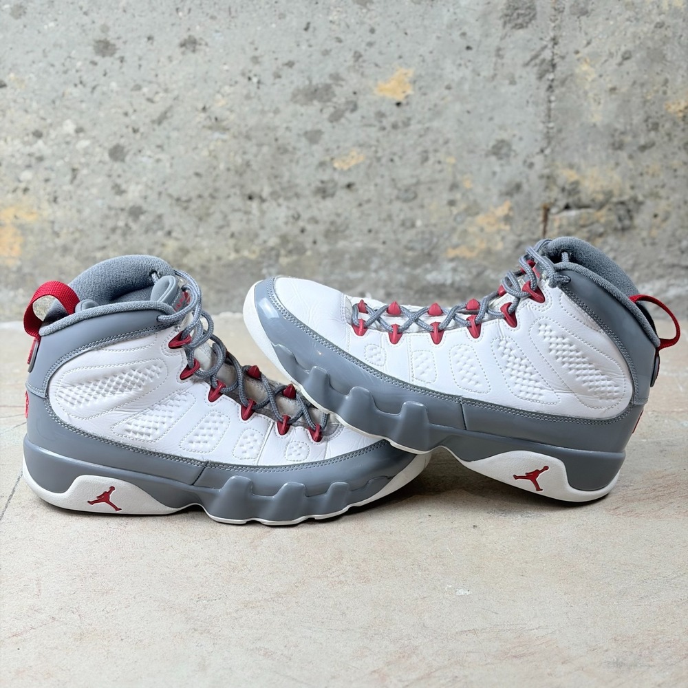 Air Jordan 9 Retro CT8019-162 Men's Sneakers 8.5 White Fire Red Basketball Shoes